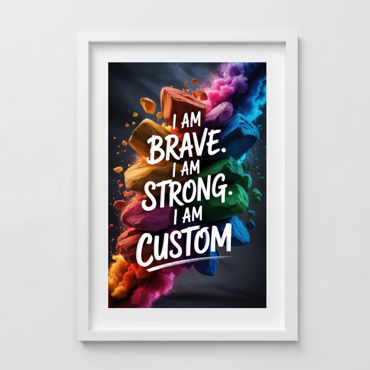 Brave & Strong Stone Custom Affirmation Print