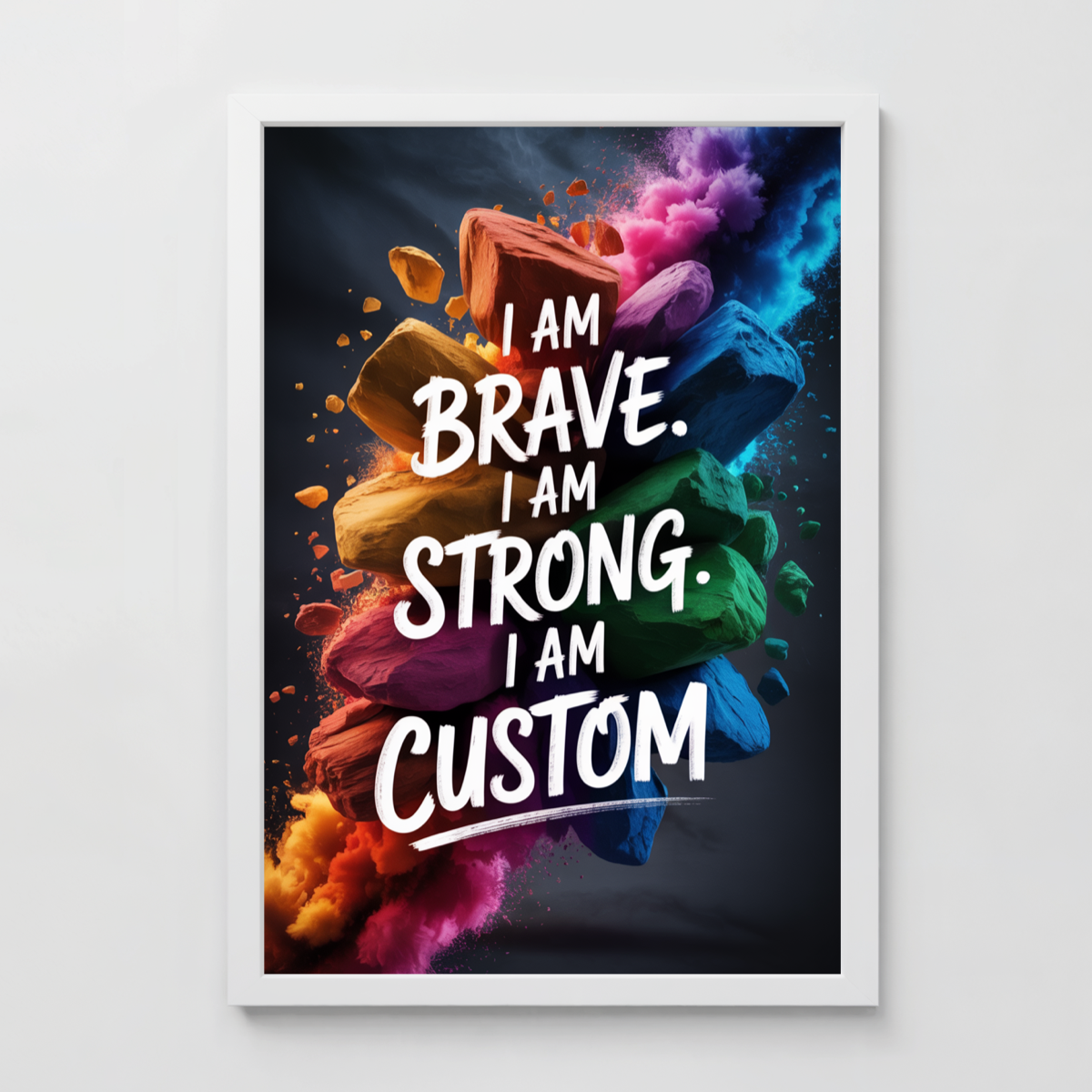 Brave & Strong Stone Custom Affirmation Print
