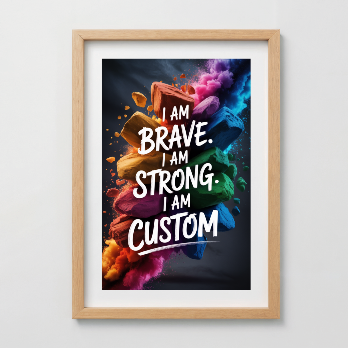 Brave & Strong Stone Custom Affirmation Print