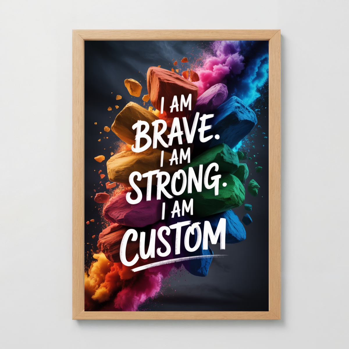 Brave & Strong Stone Custom Affirmation Print