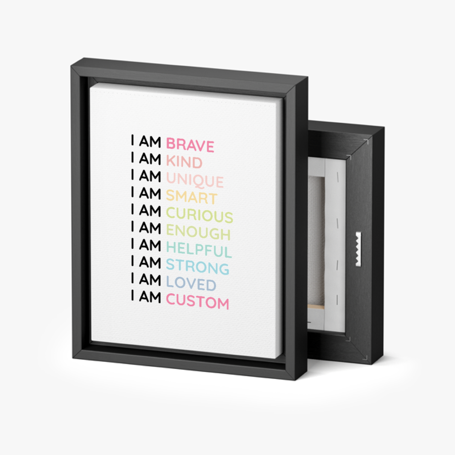 Magic Mindset Affirmations Custom Black Framed Canvas