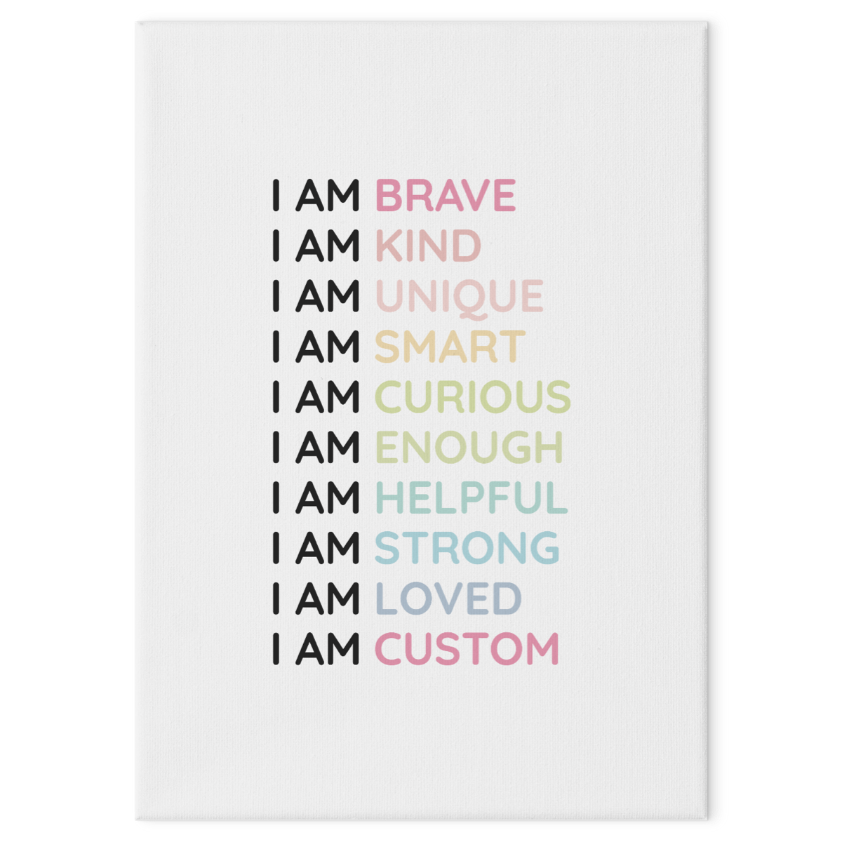 Magic Mindset Affirmations Custom Canvas