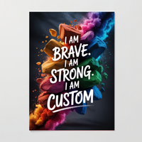 Brave & Strong Stone Custom Affirmation Print
